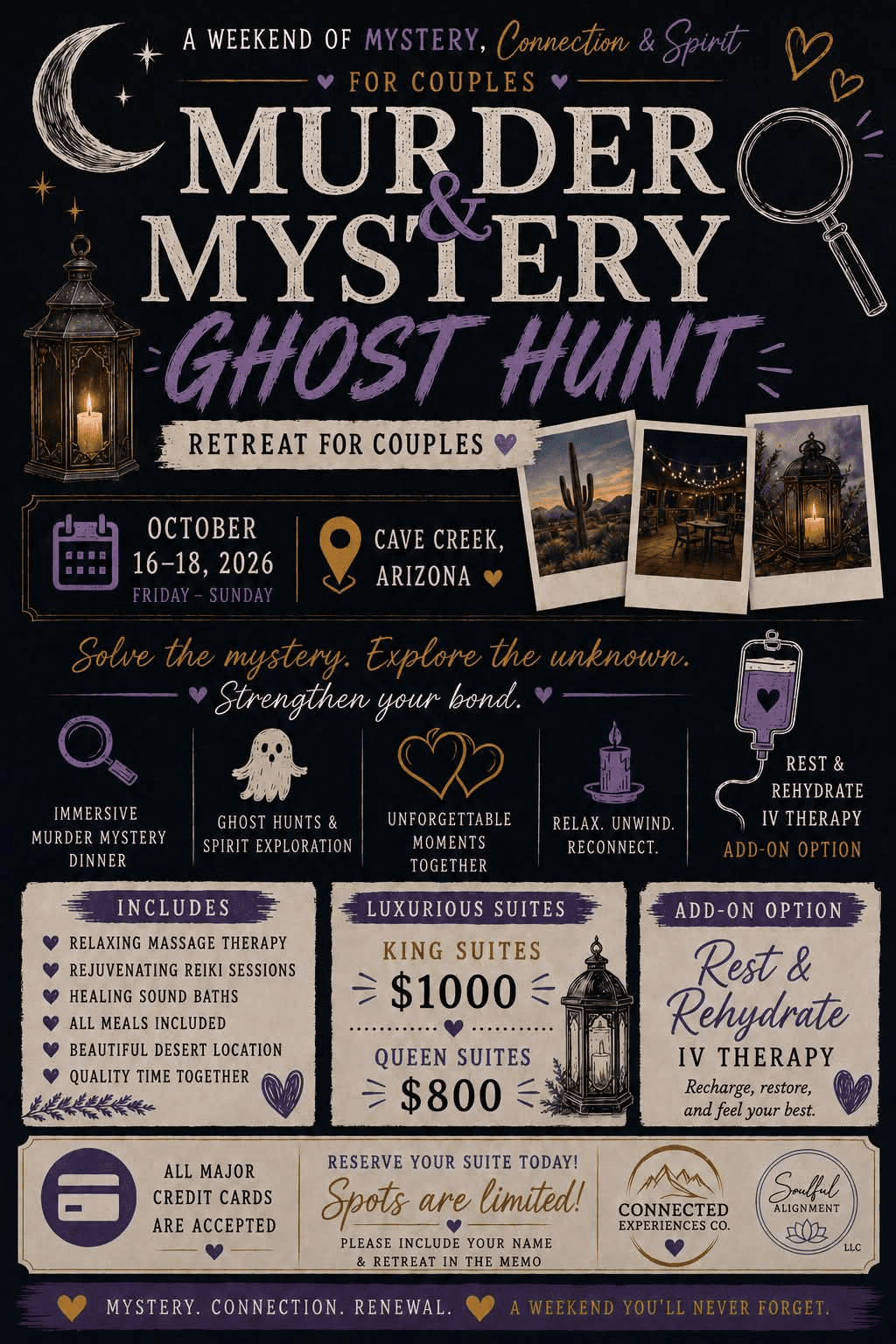 Original event flyer for Murder & Mystery Ghost Hunt