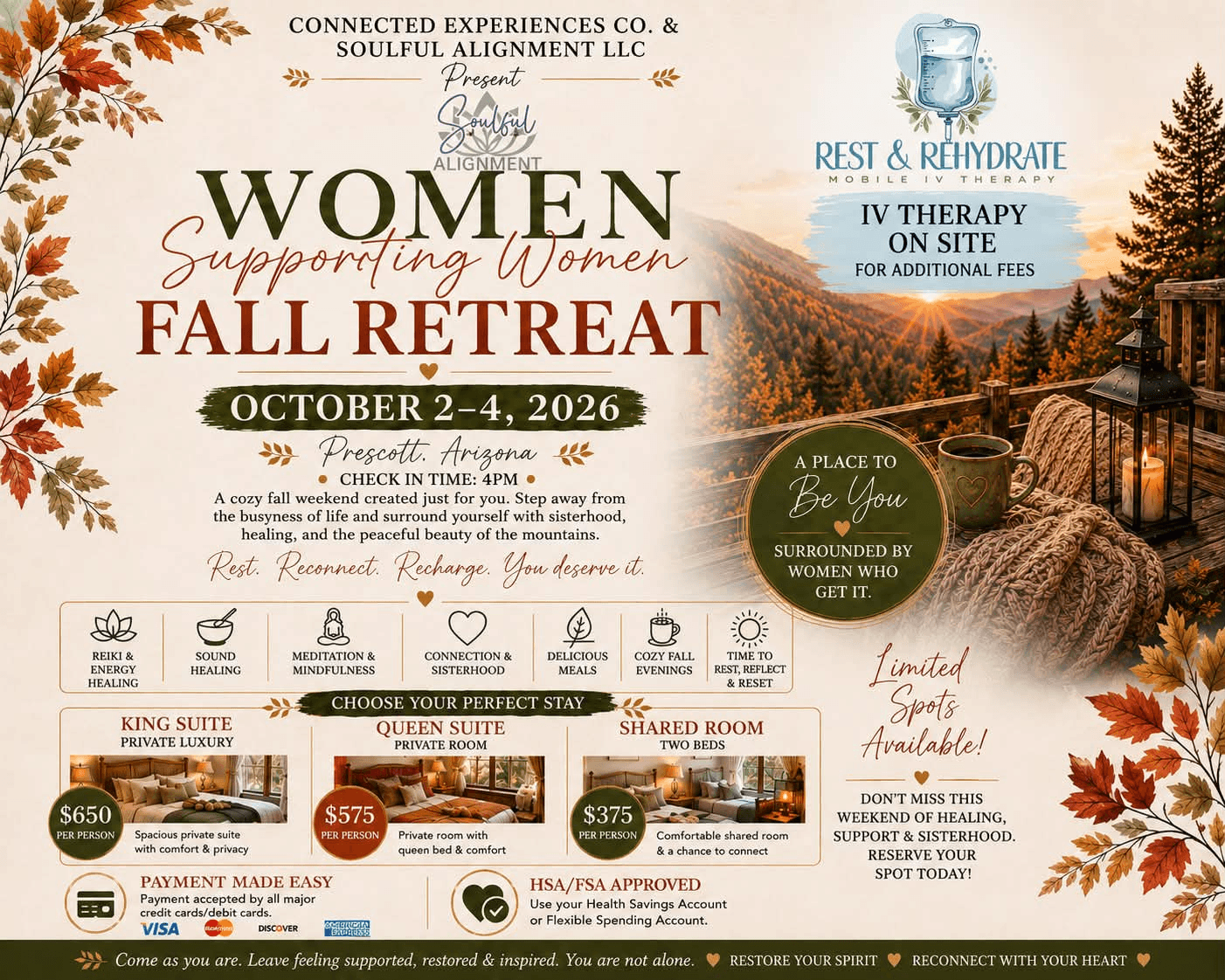 Flyer for Women Supporting Women Fall Retreat
